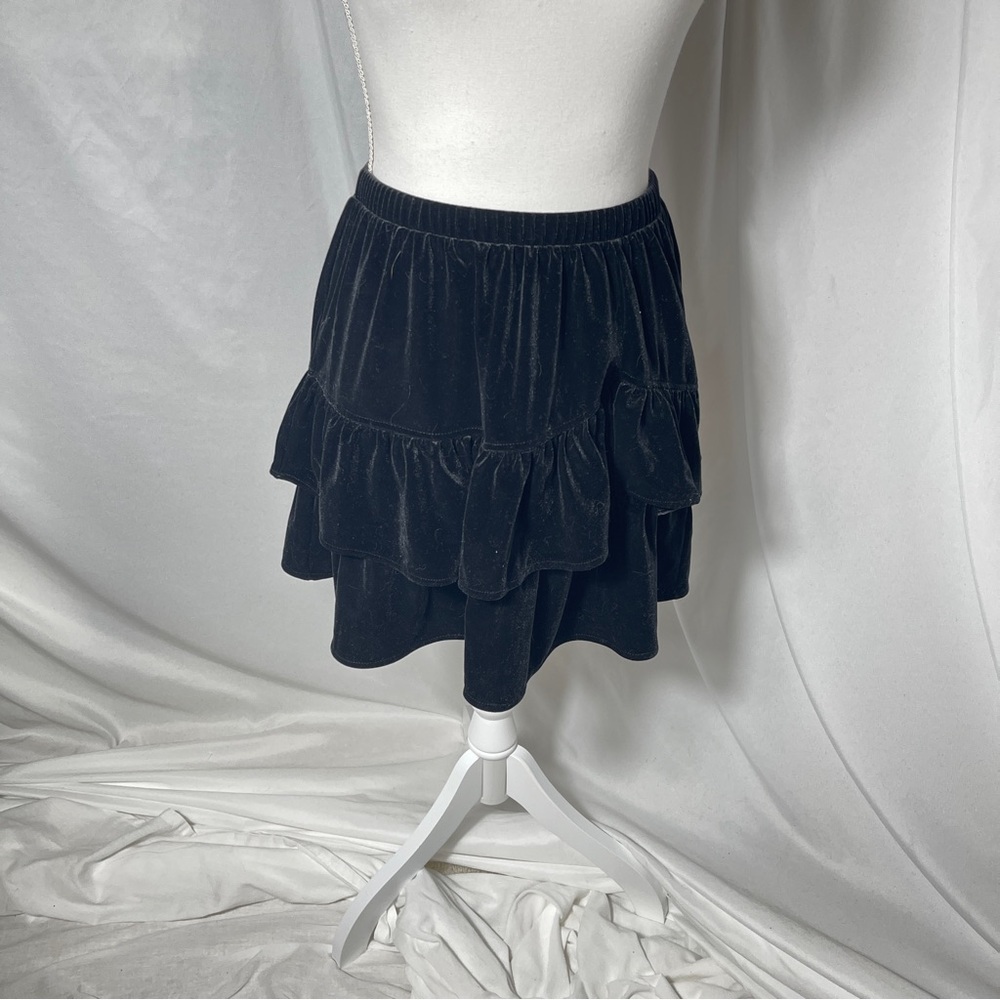 Velvet Black Ruffle Minnie Skirt -NWT from The Place